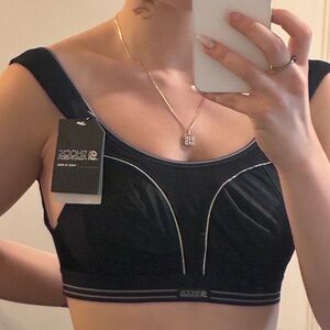 Black Sports Bra with Supportive Design
